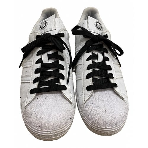 Pre-owned Adidas Originals Superstar Vegan Leather Trainers In White