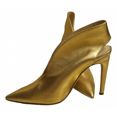 Pre-owned Pinko Leather Boots In Gold