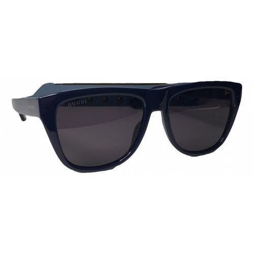 Pre-owned Gucci Oversized Sunglasses In Blue