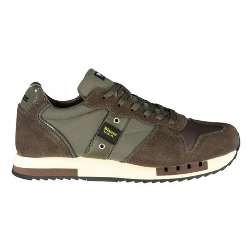 Pre-owned Blauer Leather Low Trainers In Brown