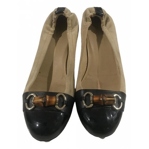 Pre-owned Gucci Ballet Flats In Beige