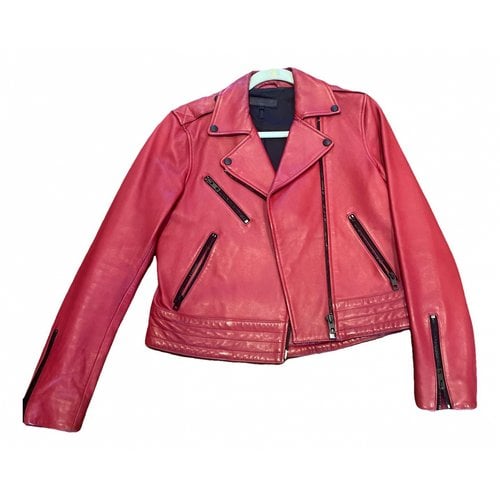 Pre-owned Rag & Bone Leather Jacket In Red