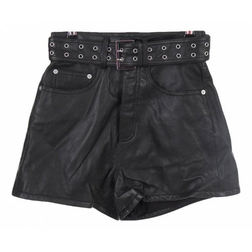Pre-owned The Kooples Leather Mini Short In Black