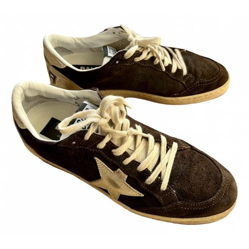 Pre-owned Golden Goose Ball Star Trainers In Brown