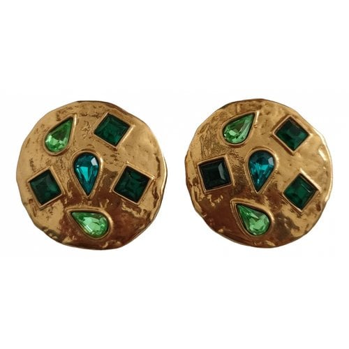 Pre-owned Saint Laurent Earrings In Green