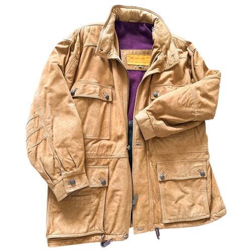 Pre-owned Timberland Leather Parka In Camel
