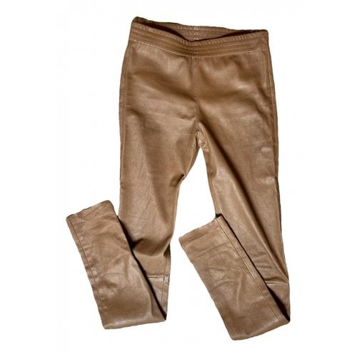 Pre-owned Drome Leather Leggings In Camel