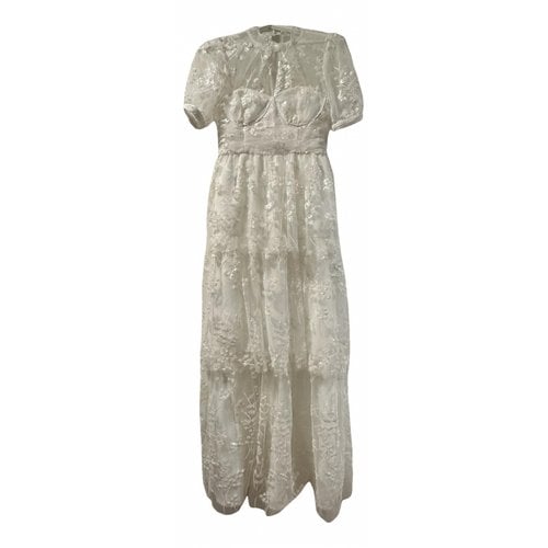 Pre-owned Self-portrait Lace Maxi Dress In White