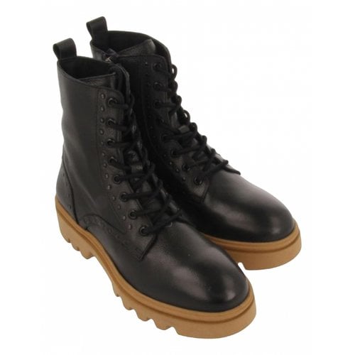 Pre-owned Gioseppo Leather Boots In Black