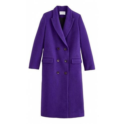 Pre-owned Claudie Pierlot Wool Coat In Purple