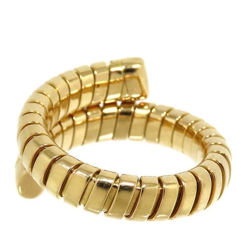 Pre-owned Bvlgari Tubogas Yellow Gold Ring