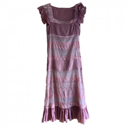 Pre-owned Christian Lacroix Silk Maxi Dress In Pink