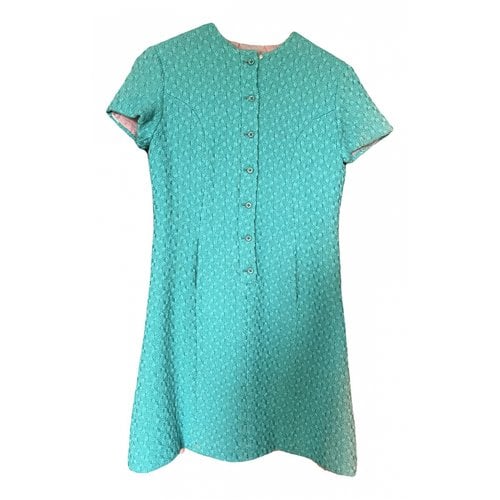 Pre-owned Aquascutum Wool Mini Dress In Turquoise