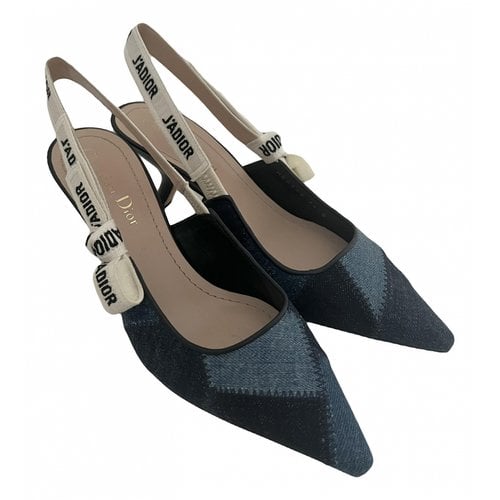 Pre-owned Dior Cloth Heels In Blue