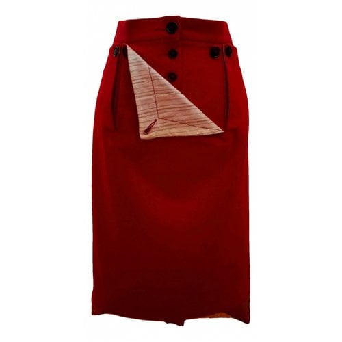 Pre-owned Vivienne Westwood Anglomania Wool Mid-length Skirt In Red