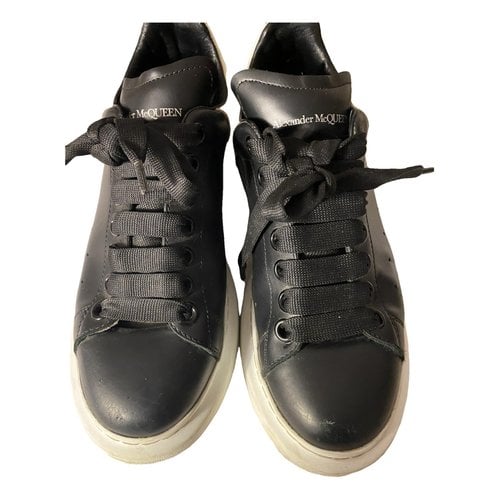Pre-owned Alexander Mcqueen Oversize Leather Trainers In Black