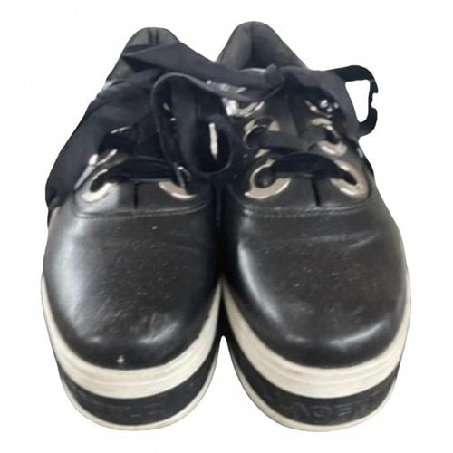 Pre-owned Karl Lagerfeld Lace Ups In Black