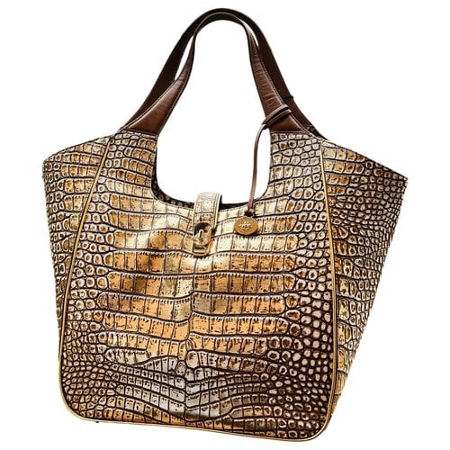 Pre-owned Brahmin Leather Handbag In Gold