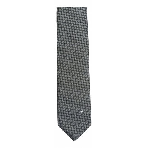 Pre-owned Alexander Mcqueen Silk Tie In Grey