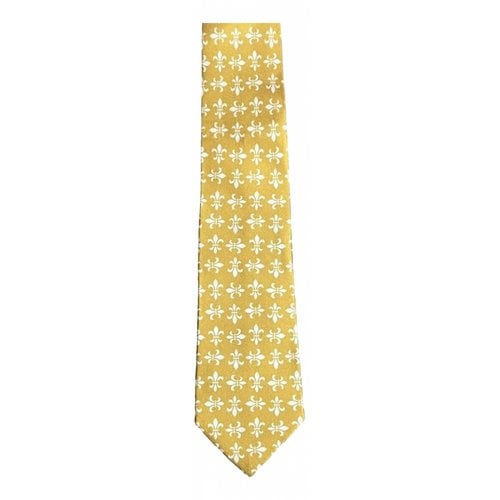 Pre-owned Alexander Mcqueen Silk Tie In Yellow