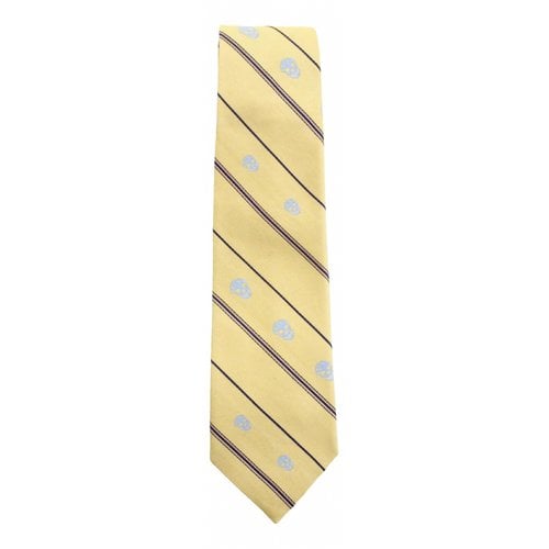 Pre-owned Alexander Mcqueen Tie In Yellow