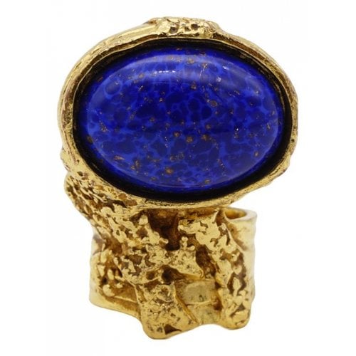 Pre-owned Saint Laurent Arty Ring In Navy