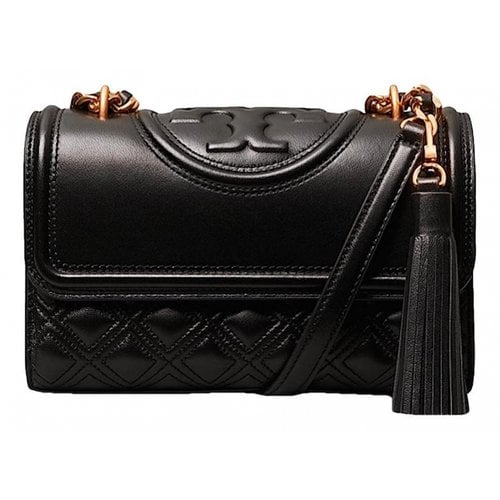 Pre-owned Tory Burch Leather Handbag In Black