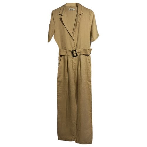 Pre-owned Magali Pascal Linen Jumpsuit In Beige
