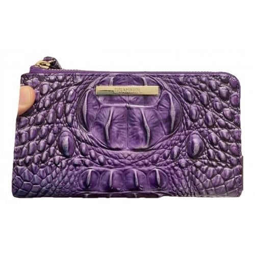 Pre-owned Brahmin Leather Clutch Bag In Purple