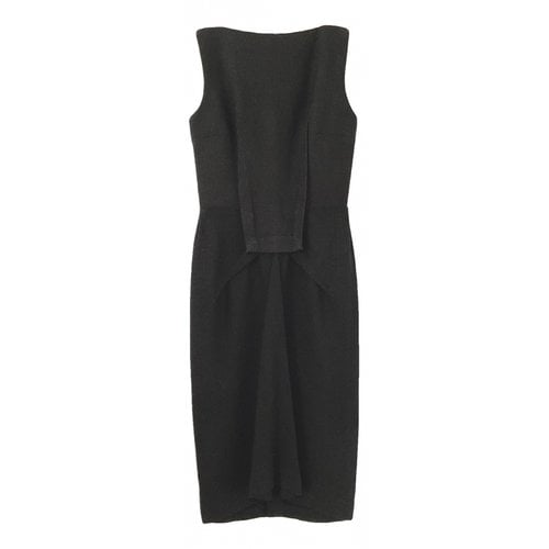 Pre-owned Rm By Roland Mouret Linen Mid-length Dress In Black