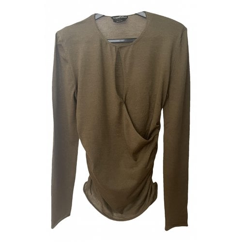 Pre-owned Tom Ford Cashmere Blouse In Khaki
