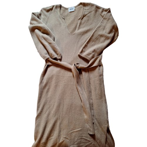 Pre-owned Not Shy Cashmere Mid-length Dress In Beige