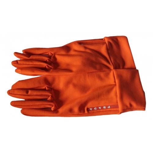 Pre-owned Prada Gloves In Orange