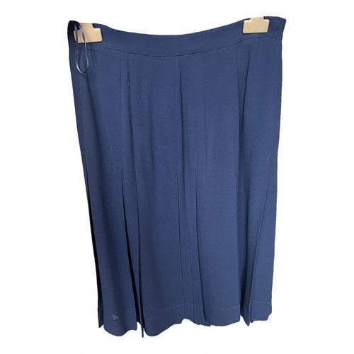 Pre-owned Malo Silk Mid-length Skirt In Blue