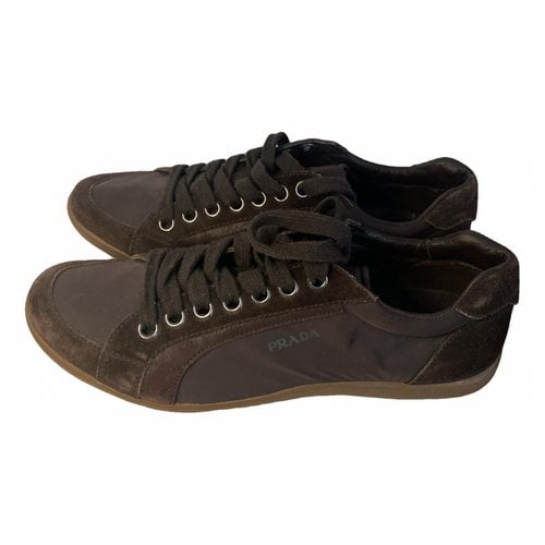 Pre-owned Prada Low Trainers In Brown