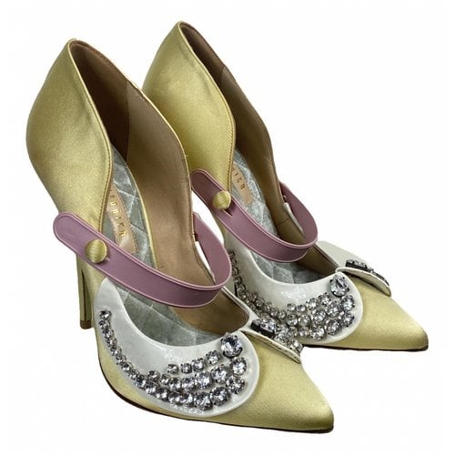 Pre-owned Giannico Leather Heels In Yellow