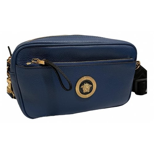 Pre-owned Versace Leather Bag In Blue