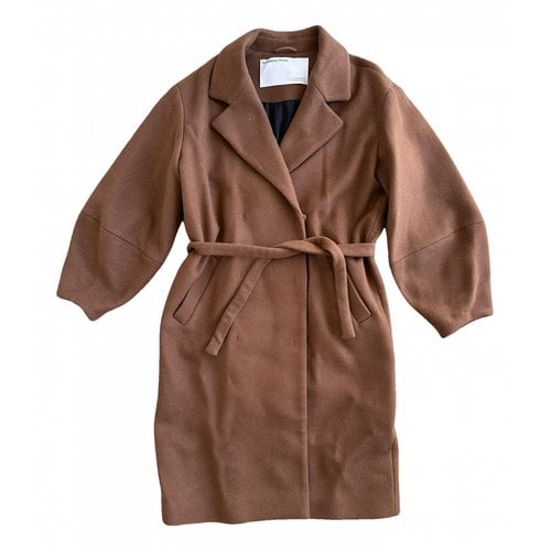 Pre-owned Designers Remix Wool Coat In Brown