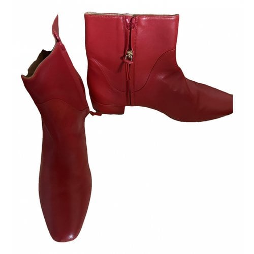 Pre-owned Francesco Russo Leather Boots In Red
