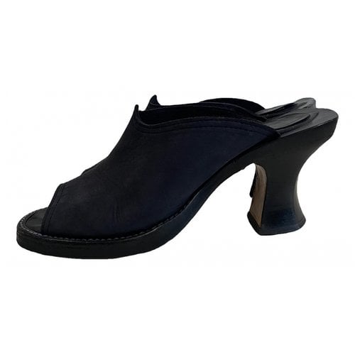 Pre-owned Jean Paul Gaultier Leather Mules & Clogs In Black