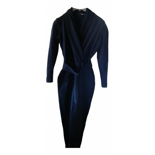 Pre-owned Byblos Wool Mid-length Dress In Blue