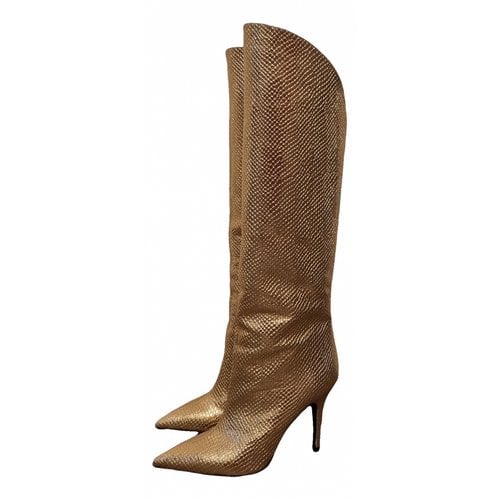 Pre-owned Aniye By Leather Boots In Gold