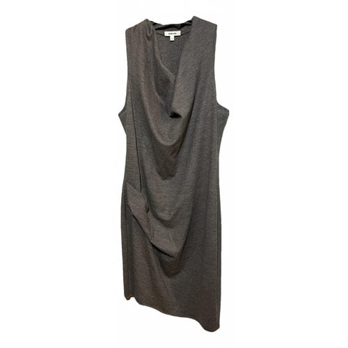 Pre-owned Helmut Lang Wool Mid-length Dress In Grey