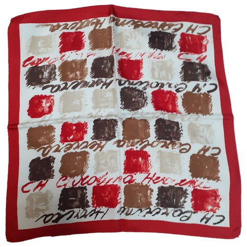 Pre-owned Carolina Herrera Silk Handkerchief In Multicolour