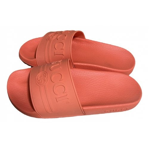 Pre-owned Gucci Flip Flops In Orange