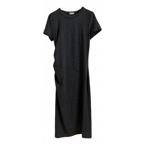 Pre-owned Brunello Cucinelli Wool Maxi Dress In Anthracite