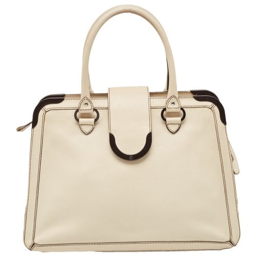 Pre-owned Aigner Leather Satchel In Beige
