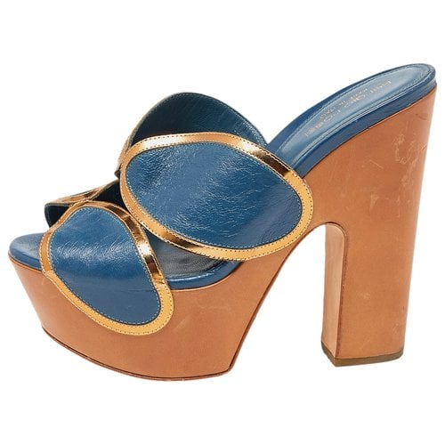 Pre-owned Sergio Rossi Patent Leather Sandal In Blue