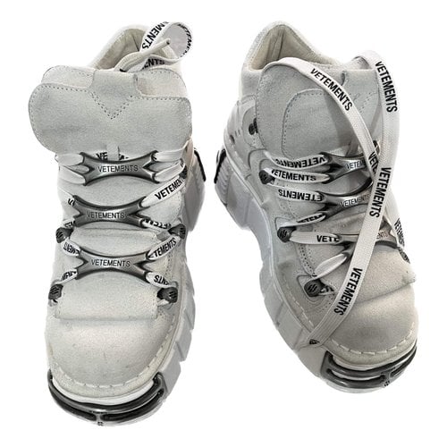 Pre-owned Vetements Leather Trainers In Grey