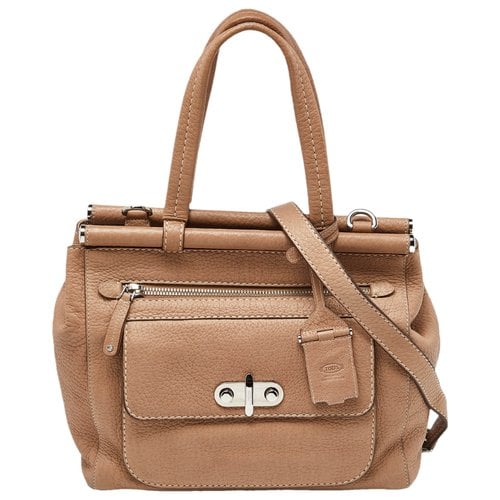 Pre-owned Tod's Leather Tote In Beige